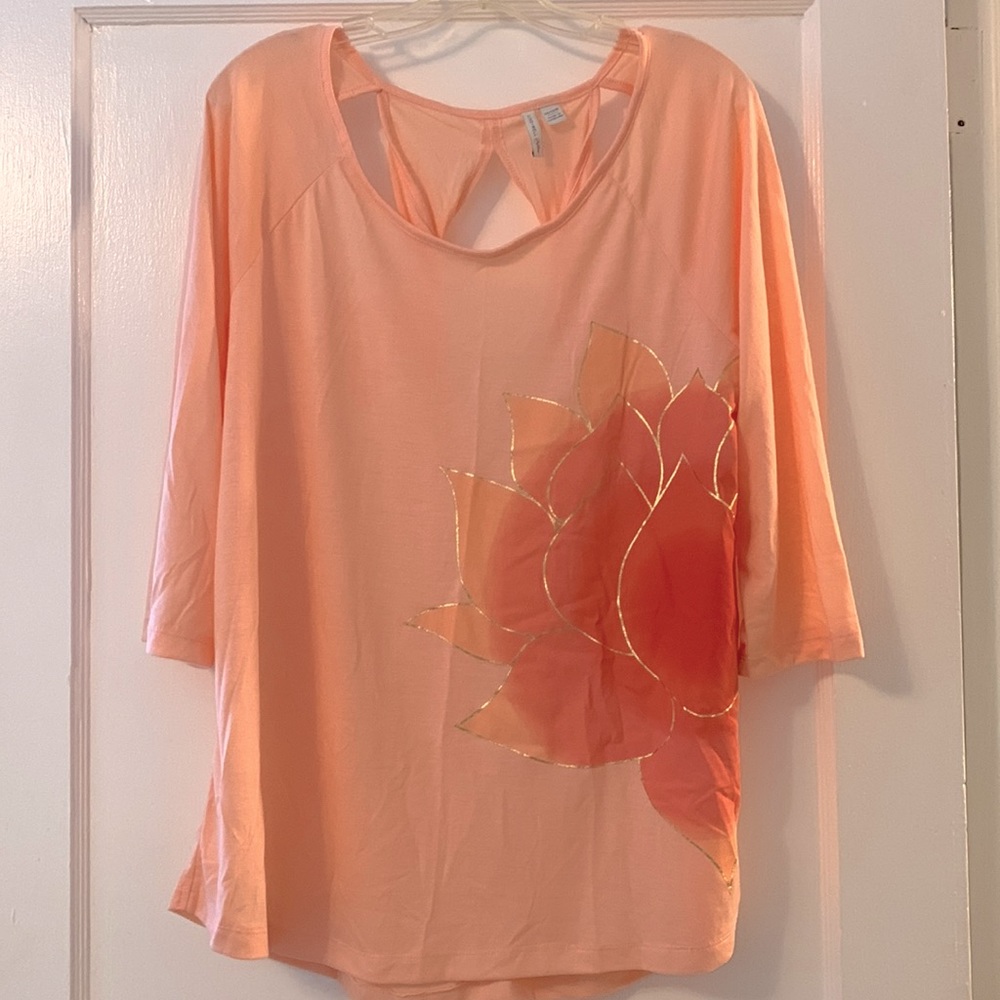 COPY - Cato — Live Well Collection— coral top with open back detailing —NWOT